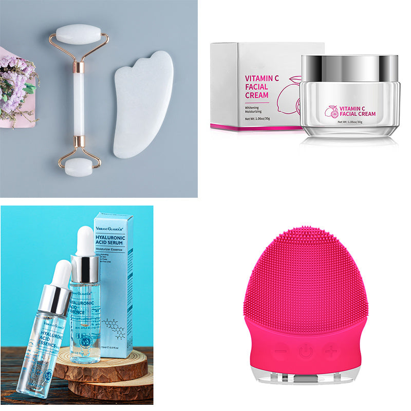 Vibrant Glamour Hyaluronic Acid Face Serum Anti-Aging Shrink Pore Whitening Moisturizing Face Cream Dry Skin Care