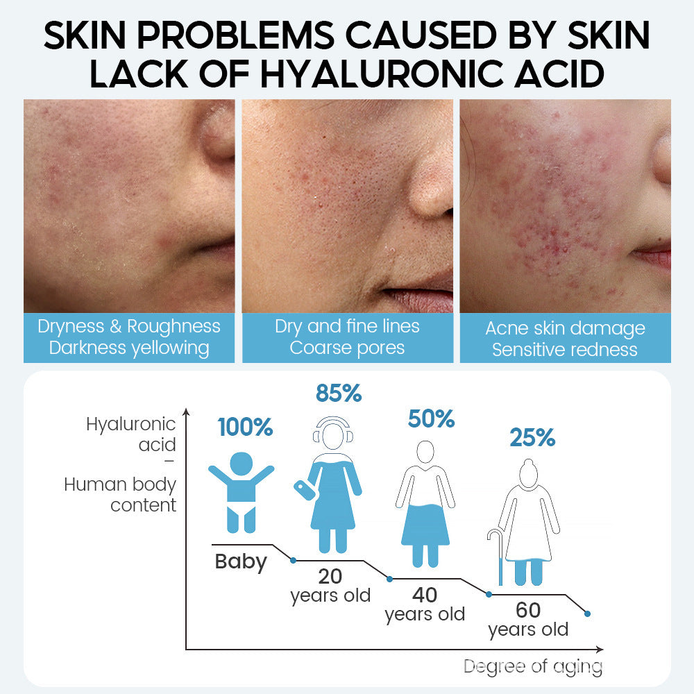 Vibrant Glamour Hyaluronic Acid Face Serum Anti-Aging Shrink Pore Whitening Moisturizing Face Cream Dry Skin Care