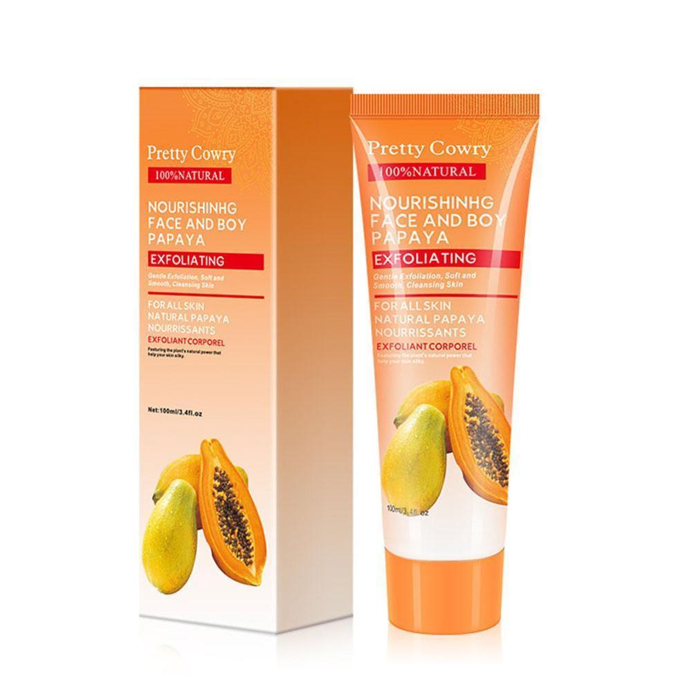 Pretty Cowry Cucumber Coconut Papaya Facial Exfoliating Gel Cream 100ml Body Cleansing