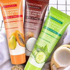 Pretty Cowry Cucumber Coconut Papaya Facial Exfoliating Gel Cream 100ml Body Cleansing