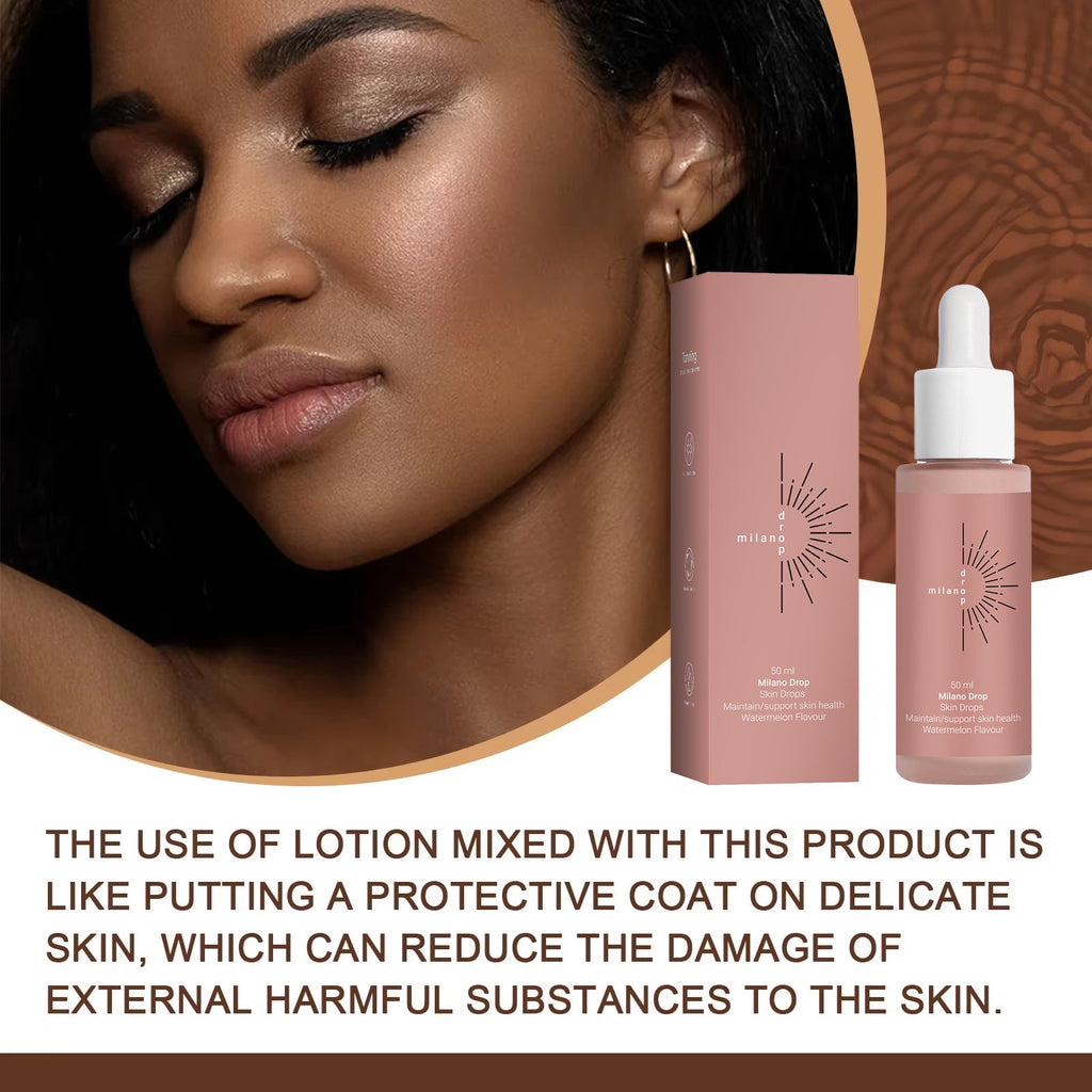 Milano Drop Tanning Face Serum Face Body Tanning Bed Outdoor Fine Line Repair Skin Serum Dark Bronzer Self Tanning Serum Drops