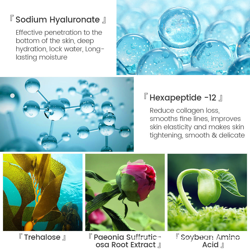 Vibrant Glamour Hyaluronic Acid Face Serum Anti-Aging Shrink Pore Whitening Moisturizing Face Cream Dry Skin Care